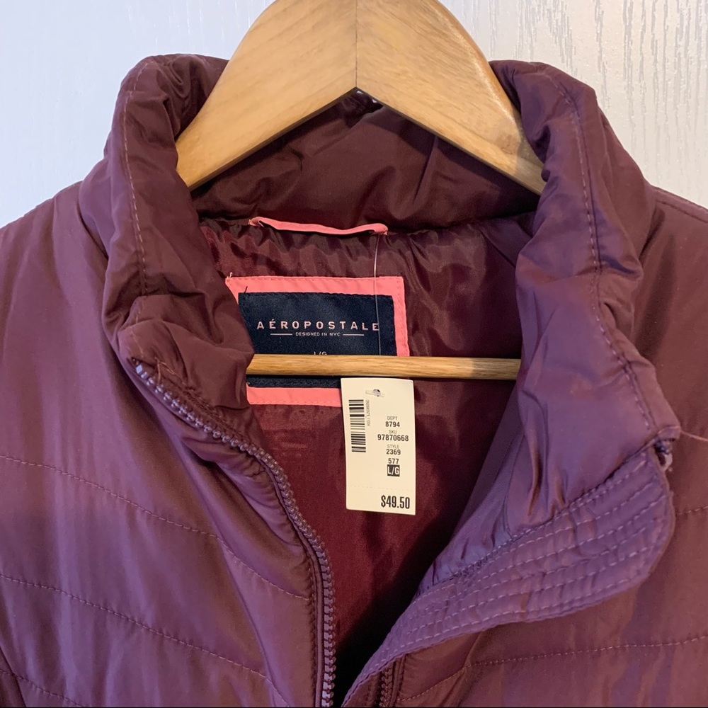 Aeropostale Maroon/Burgundy Puffer Vest/Jacket